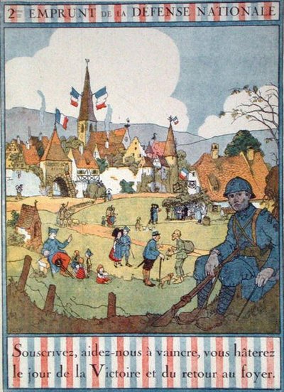 Poster ter promotie van de Tweede Nationale Defensielening door Jean Jacques Waltz