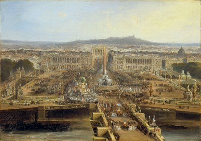 Viering van de nieuwe grondwet, Place de la Concorde, 21 mei 1848 door Jean Jacques Champin