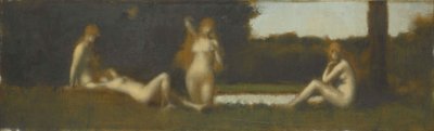 Nimfen die uit het bad komen door Jean Jacques Henner