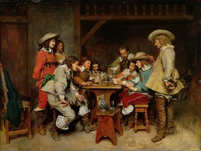Onschuldigen en Kaartspelers: Een Spel Piquet door Jean Louis Ernest (after) Meissonier