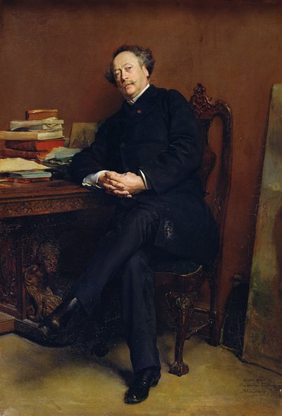 Alexander Dumas Fils (1824-95) 1877 door Jean Louis Ernest Meissonier