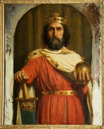 Karel de Grote, koning der Franken door Jean Louis Ernest Meissonier