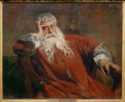 Zelfportret (schilderij op doek) door Jean-Louis Ernest Meissonier