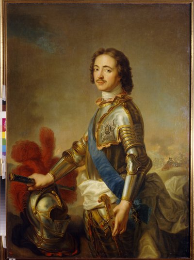 Portret van Peter de Grote (1672-1725), tsaar van Rusland door Jean Marc Nattier