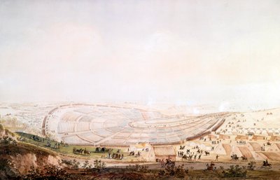 Uitzicht op het leger in Boulogne-sur-Mer kamp door Jean Rodolphe Gautier