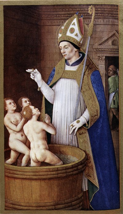 Sint Nicolaas na Jean Bourdichon door Jean (after) Bourdichon