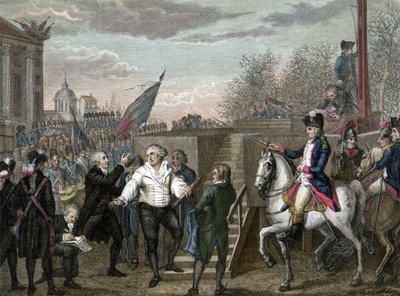 Franse Revolutie: dood van Lodewijk XVI onthoofd in Parijs door Jean (after) Duplessis Bertaux