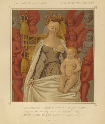 Agnes Sorel als Madonna Lactans door Jean (after) Fouquet