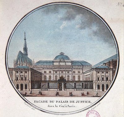 Gevel van het Palais de Justice, c.1785 door Jean (after) Testard