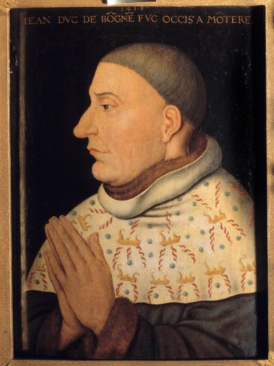 Portret van Jan zonder Vrees, Hertog van Bourgondië (1371-1419). Schilderij toegeschreven aan Jean Malouel (actief tussen 1397-1415) door Jean (attr. to) Malouel or Maelwael