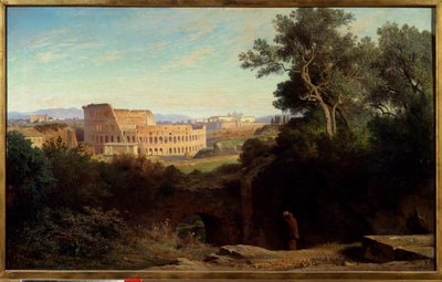 Uitzicht op het Colosseum vanaf de Palatijn in Rome door Jean Achille Benouville