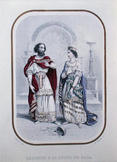 Koning Salomo en de koningin van Sheba, illustratie uit 