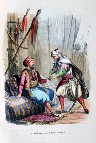Abdullah ontvangen in de tent van Ibrahim Pasha door Jean Adolphe Beauce