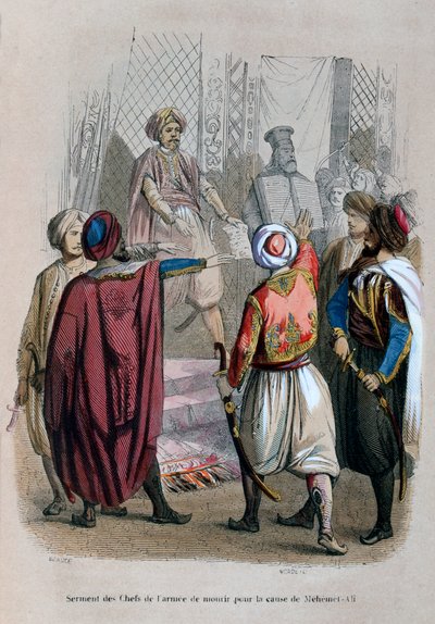 Eed van de bevelhebbers van het leger om te sterven voor de zaak van Mehmet Ali, Egypte, 1805, 1847 door Jean Adolphe Beauce