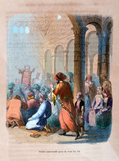 Universeel Gebed voor de Overstroming van de Nijl, Egypte door Jean Adolphe Beauce