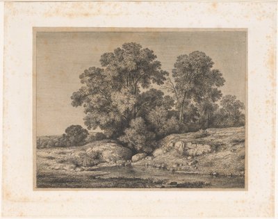 Poel aan de voet van een groep bomen door Jean Alexis Achard