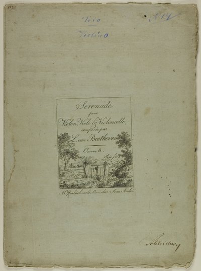 Serenade voor viool, altviool en cello, gecomponeerd door Ludwig von Beethoven door Jean Andre
