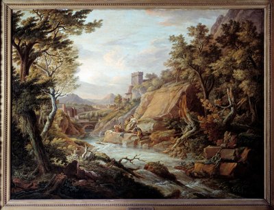 Landschap en rivier door Jean Antoine Constantin