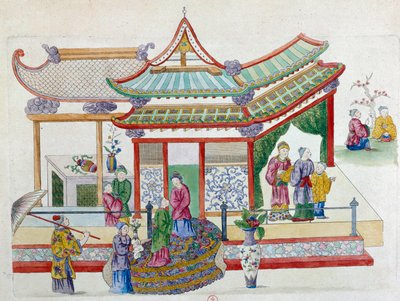 Scène in een tuin door Jean Antoine Fraisse