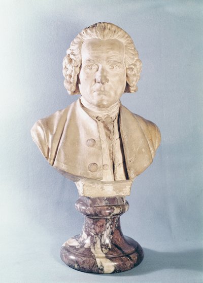 Buste van Jean-Jacques Rousseau (1712-78) (marmer) door Jean Antoine Houdon