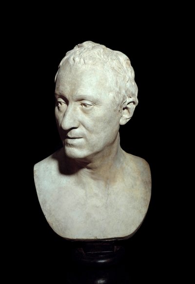 Terracotta buste van de filosoof Denis Diderot (1713-1784) door Jean Antoine Houdon