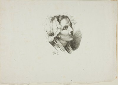 Studie van het hoofd van een jong meisje door Jean Antoine Laurent