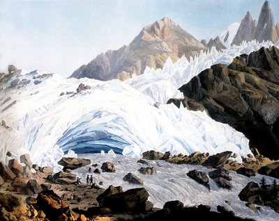 Chamonix: bron van de Arveyron, ca. 1800 door Jean Antoine Linck