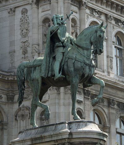 Ruiterstandbeeld van de provoost van de kooplieden van Parijs Etienne Marcel door Jean Antoine Marie Idrac