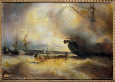 Koning Lodewijk Filips I en de koninklijke familie in de haven van Cherbourg op 3 september door Jean Antoine Theodore Gudin