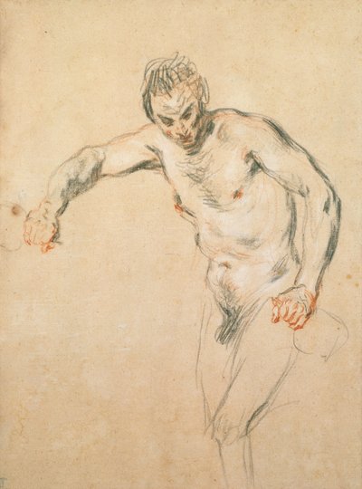Een Sater die Wijn inschenkt door Jean Antoine Watteau