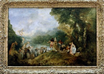 Inscheping naar Kythera of Pelgrimage naar het eiland Kythera door Antoine Watteau door Jean Antoine Watteau