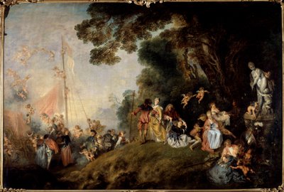 Inscheping naar het eiland Cythera. Schilderij door Jean Antoine Watteau (1684-1721) door Jean Antoine Watteau
