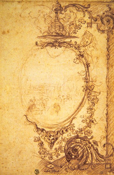 Ontwerp voor decoratief paneel: Herfst door Jean Antoine Watteau