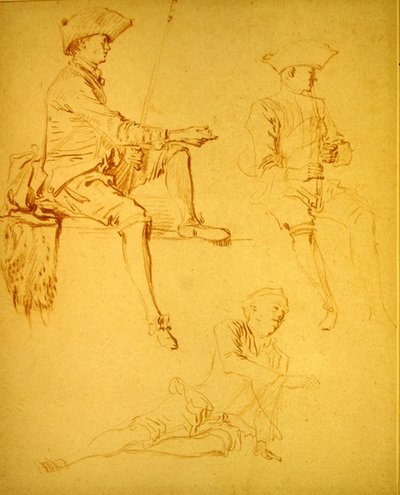 Figurenstudies door Jean Antoine Watteau