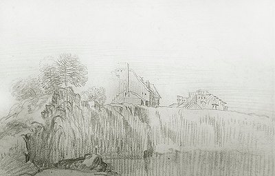 Huis op de Rand van een Steile Klif door Jean Antoine Watteau