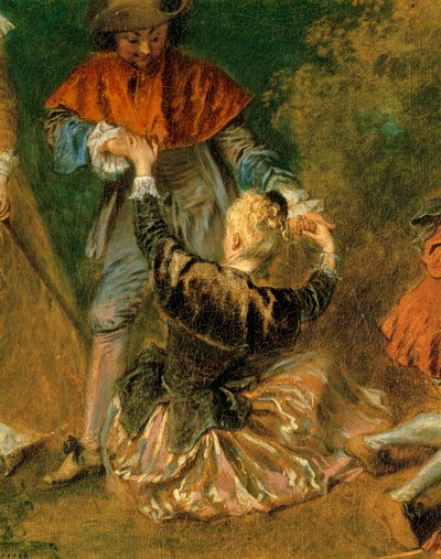 Instappen voor Cythere ... door Jean-Antoine Watteau