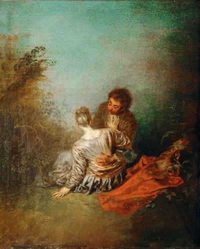 Le Faux Pas door Jean Antoine Watteau