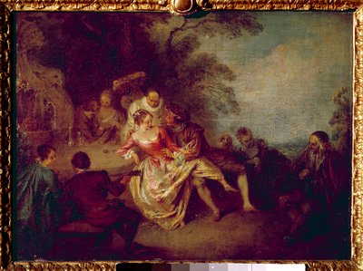 Ontmoeting van komieken door Jean Antoine Watteau
