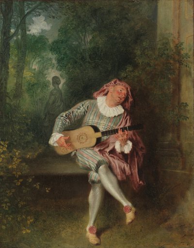 Mezzetin, c.1718-20 door Jean Antoine Watteau