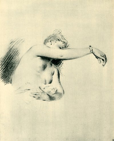 Naakt met rechterarm omhoog, 1717-1718, 1943 door Jean Antoine Watteau