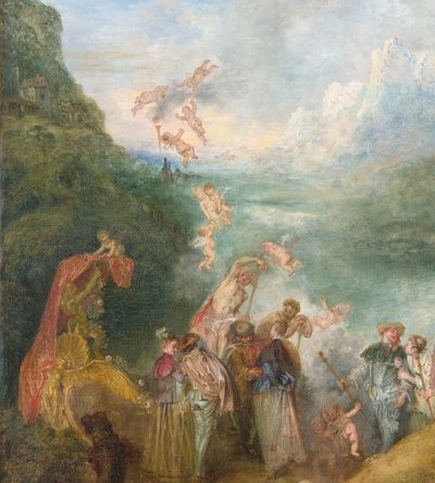 Pelgrimage naar Cythera (detail) door Jean Antoine Watteau
