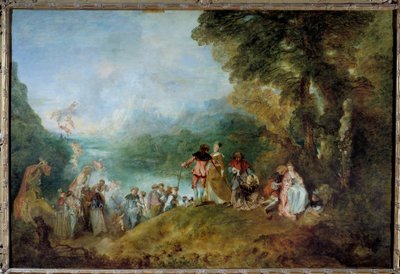 Pelgrimstocht naar het Eiland Cythera (Inscheping naar Cythera) door Jean Antoine Watteau