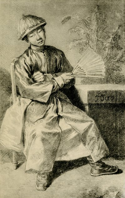 Portret van Chinese TSao door Jean Antoine Watteau
