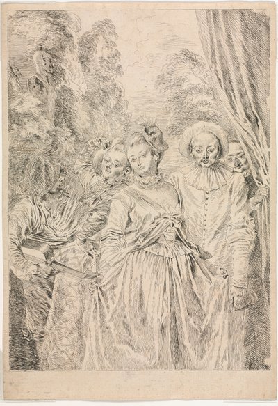 De Kleding is Italiaans, 1715-16 door Jean Antoine Watteau