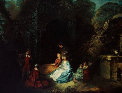 De Fluitist door Jean Antoine Watteau