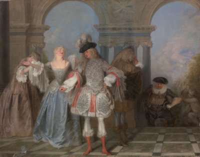 De Franse Komedianten door Jean Antoine Watteau