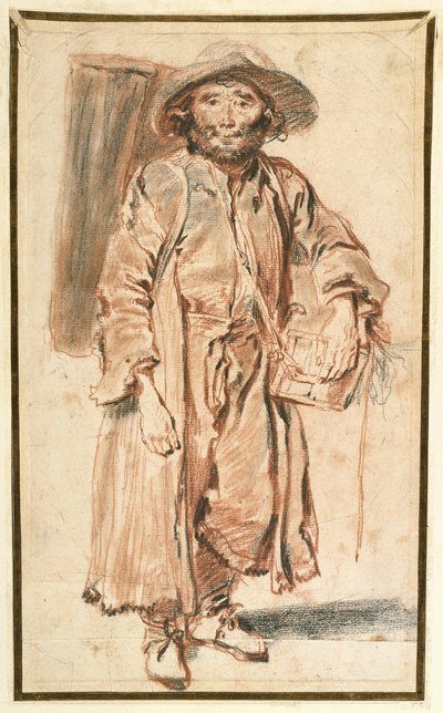 De Oude Savoyaard door Jean Antoine Watteau