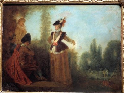 De avonturier door Jean Antoine Watteau