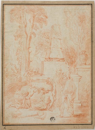 Tobit Begraaft de doden of begrafenis van Phocian door Jean Antoine Watteau