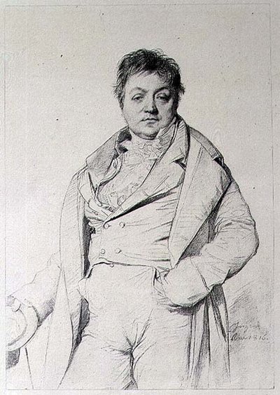 Portret van een man door Jean Auguste Dominique (after) Ingres